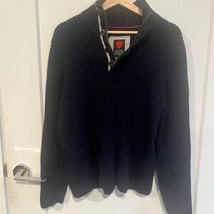 Strellson Men's Navy Zip-Up Sweater